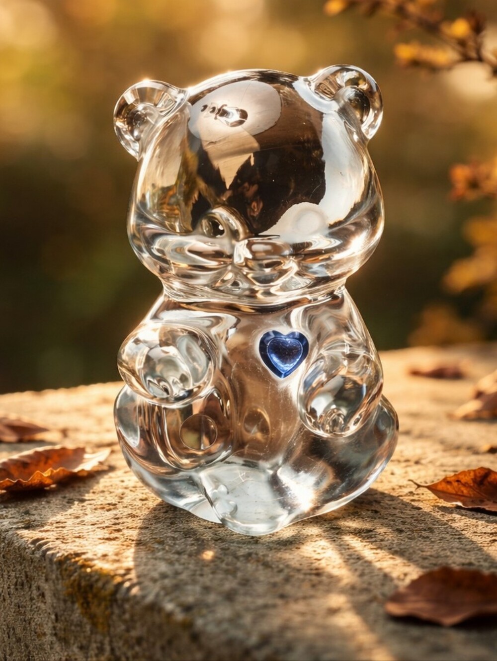 Fenton Bear with Blue Heart Accent